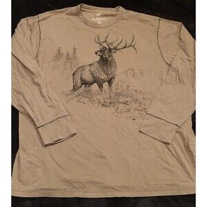 Men's North River Outfitters Long Sleeve Shirt Size XXL Big Buck Print